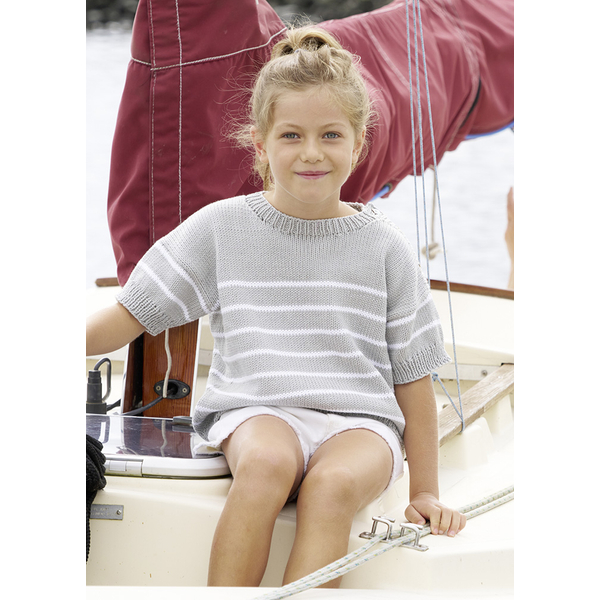 kislány nyári pulóver Easy Cotton fonalból kötve
