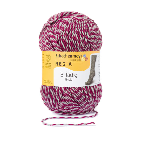 Regia 8- szálas  color zoknifonal 150 g burgundi szürke 08058