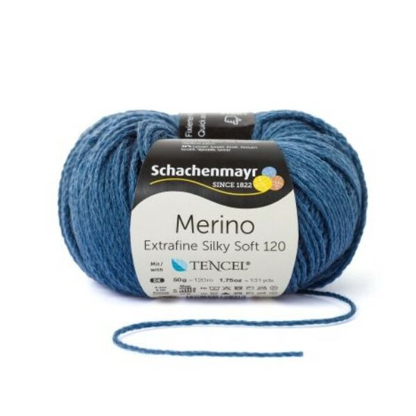 Merino Extrafine Silky Soft 120 farmer kék 00552
