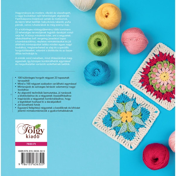 100 Modern horgolt négyzet kézimunkakönyv