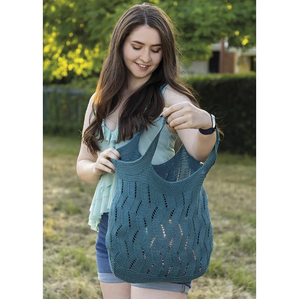 Shopper táska függőleges cakkos mintával Catania kötésminta