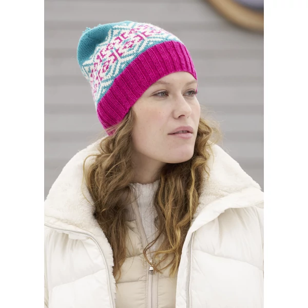 Jacquard mintás sapka, kötésminta