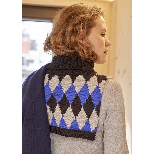 Rombuszmintás nyakmelegítő kötésmint