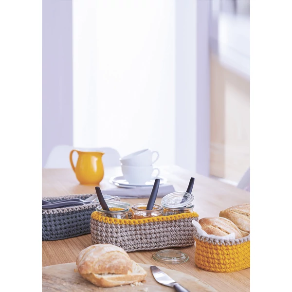 Három horgolt tárolókosárka horgolásminta