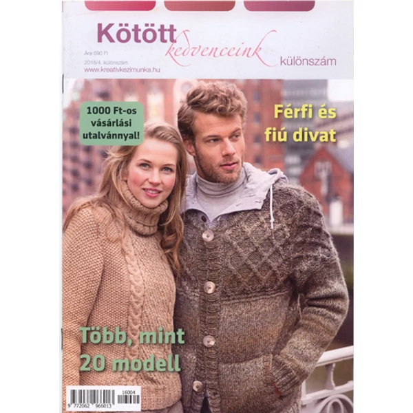 Kötött kedvenceink kézimunka magazin 2016/4 Különszám férfi divat