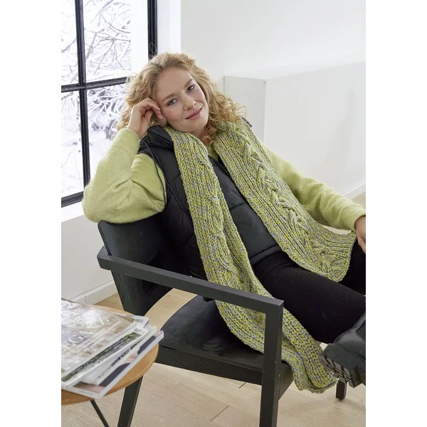 Color Drift fonalcsalád kötött sál