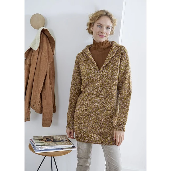 Galléros uniszex pulóver felnőtteknek, Color Drift kötésminta