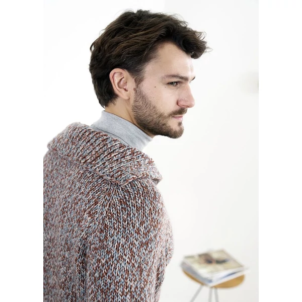 Galléros uniszex pulóver felnőtteknek, Color Drift kötésminta