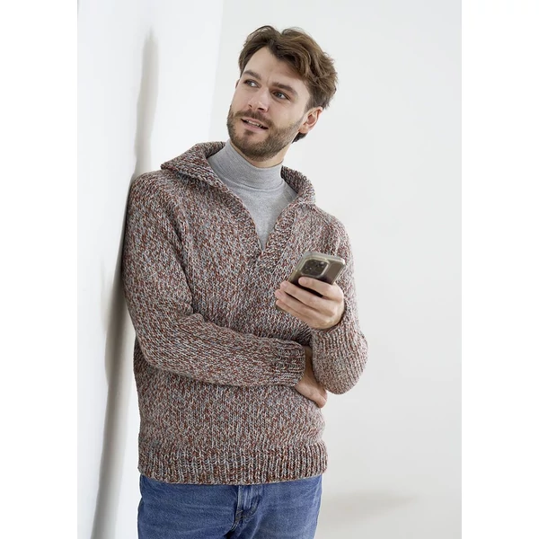 Galléros uniszex pulóver felnőtteknek, Color Drift kötésminta