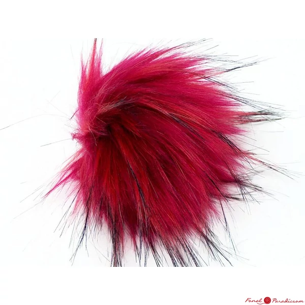 Pompom Faux Fur fuxia fekete cirmos 1476