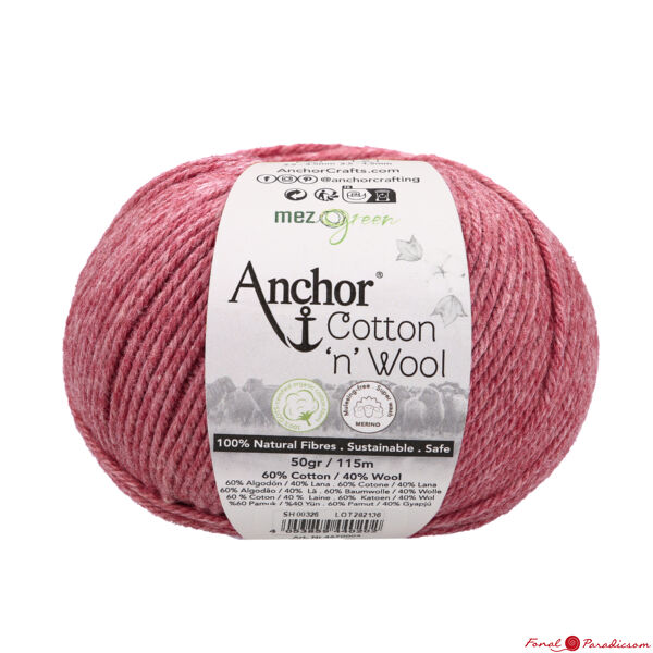 Anchor Cotton &quot;n&quot; Wool rubint rózsaszín 00078
