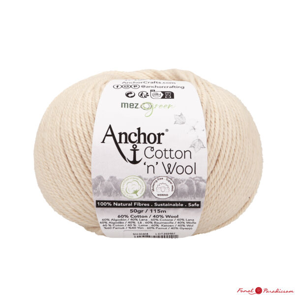 Anchor Cotton &quot;n&quot; Wool gyöngy, natur 