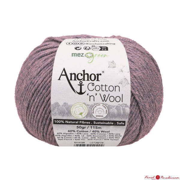 Anchor Cotton &quot;n&quot; Wool ametiszt lila