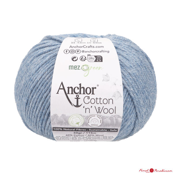 Anchor Cotton &quot;n&quot; Wool opál kék 00920