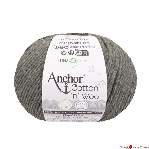 Anchor Cotton &quot;n&quot; Wool onix szürke