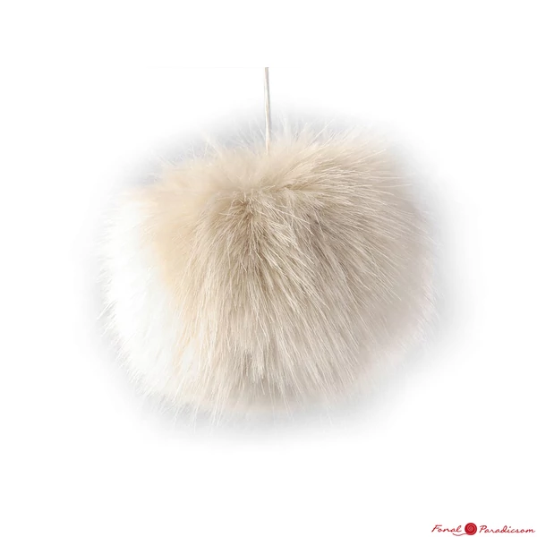 Pompon műszörme sapkabojt 8 cm-es ekrű