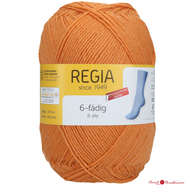 Regia 6 szálas zoknifonal 150 g tök narancssárga 01054