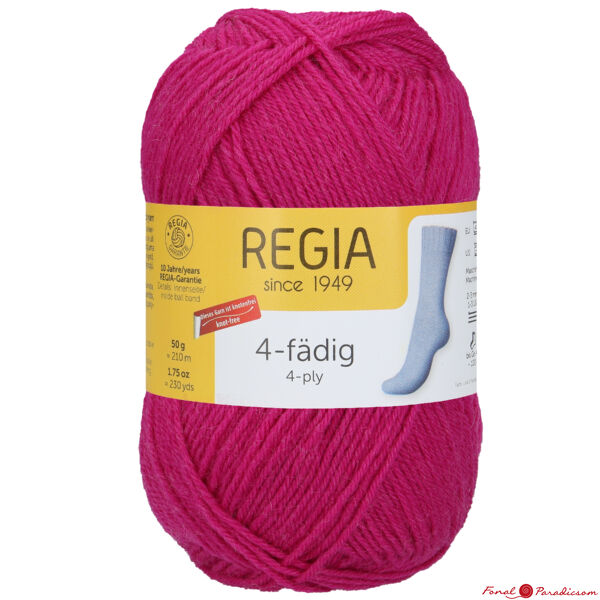 Regia Unicolor 50 g 4 szálas zoknifonal fuxia sötét rózsaszín 01051