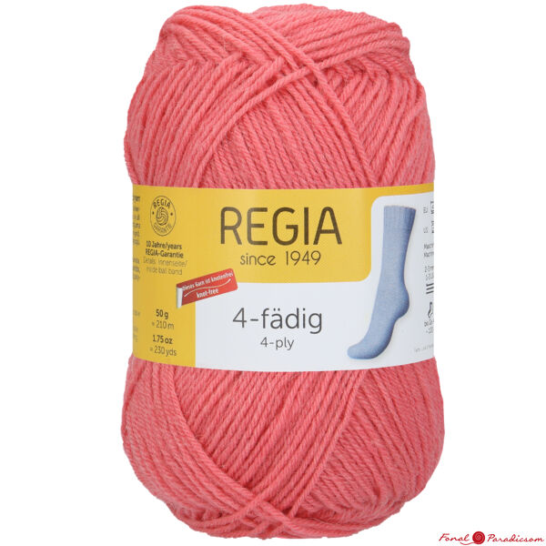 Regia Unicolor 50 g 4 szálas zoknifonal korall 01060