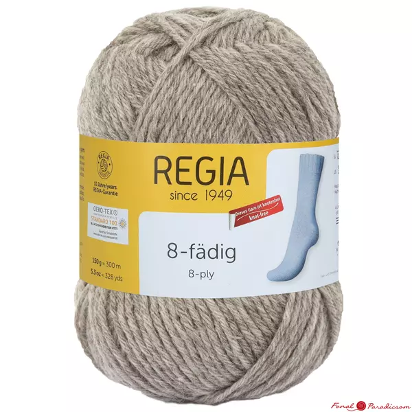 Regia 8- szálas zoknifonal flanel szürke 150 g 00033