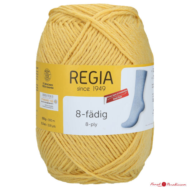 Regia 8- szálas zoknifonal banán sárga 150 g 01049