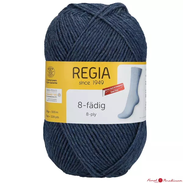Regia 8- szálas zoknifonal farmerkék 150 g 02137