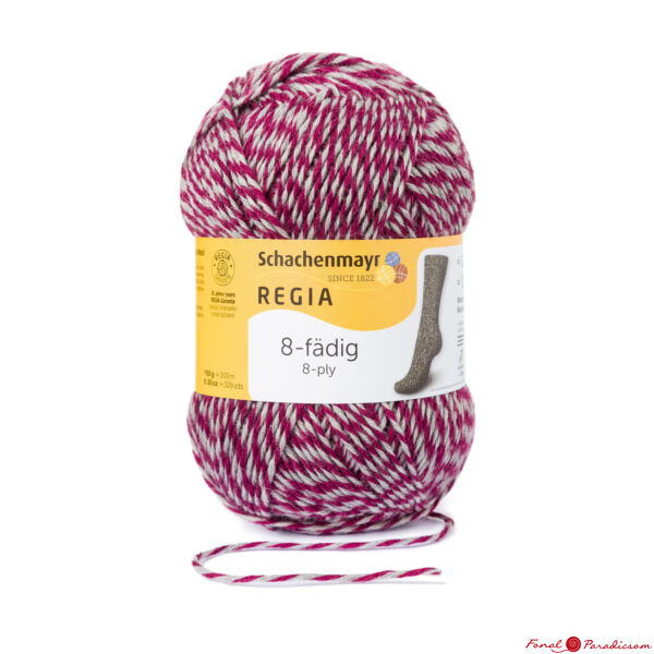 Regia 8- szálas  color zoknifonal 150 g burgundi szürke 08058