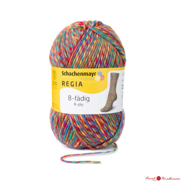 Regia 8- szálas  color  barna sokszínű zoknifonal150 g