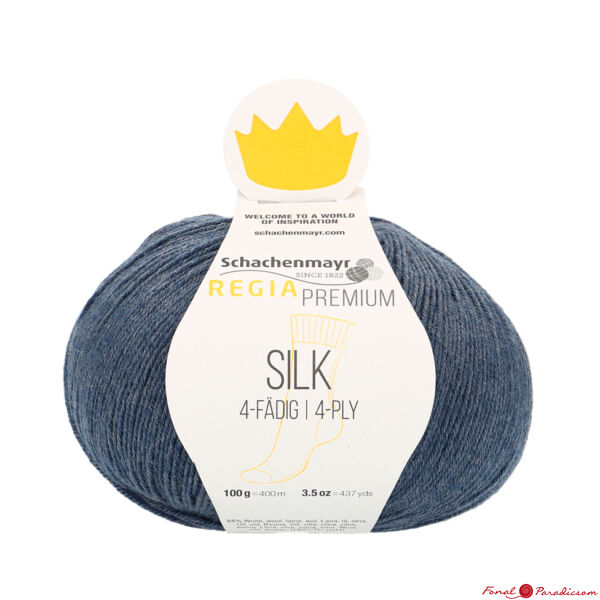 Regia Premium Silk farmerkék melirozott zoknifonal 00053