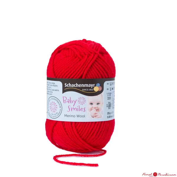 Merino Wool Baby Smile Piros 01030