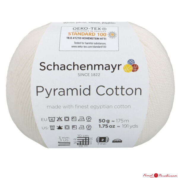 Pyramid Cotton extrafinom pamutfonal fehér színben
