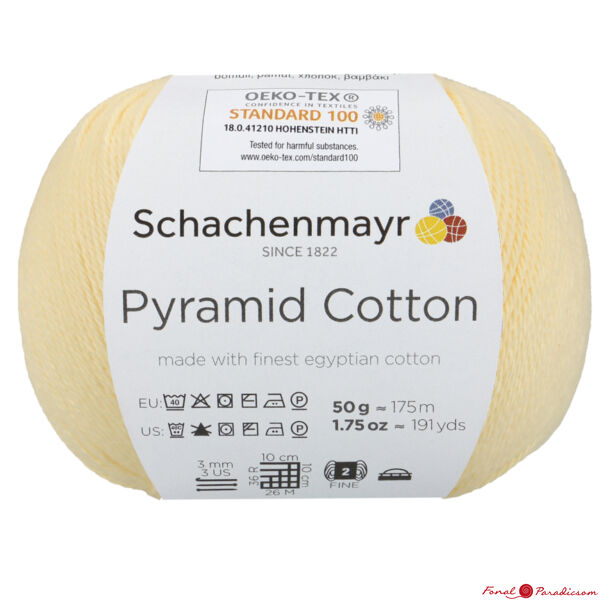 Pyramid Cotton extrafinom pamutfonal vanilia sárga színben