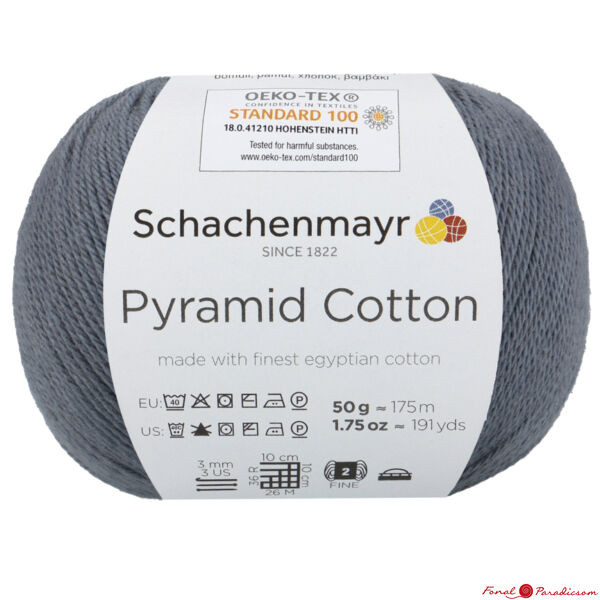 Pyramid Cotton extrafinom pamutfonal grafit szürke színben