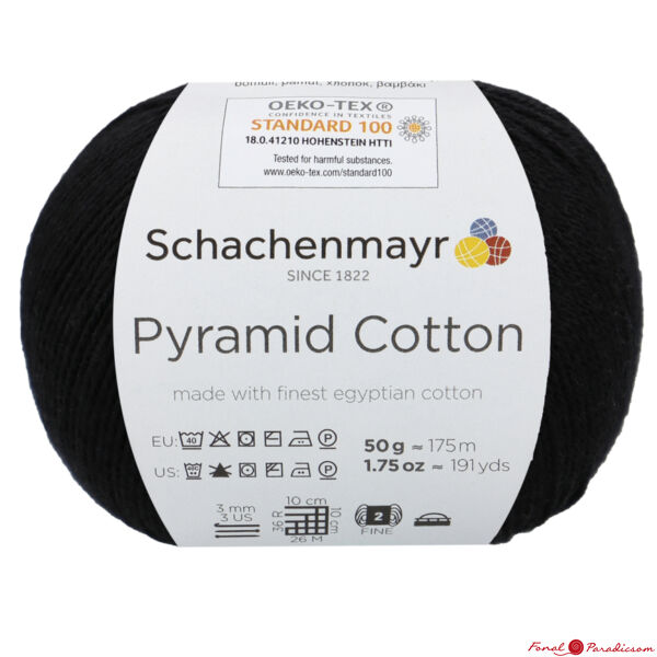 Pyramid Cotton extrafinom pamutfonal fekete színben