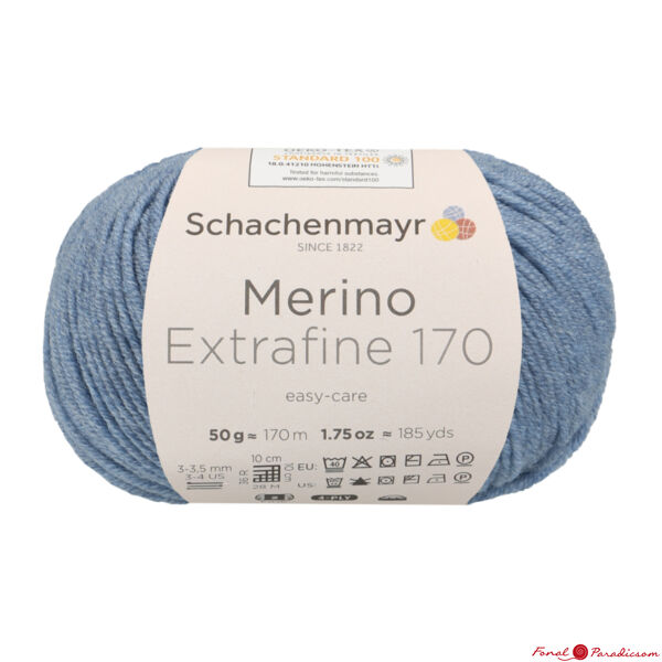 Merino extrafine 170 felhő kék melírozott 00056