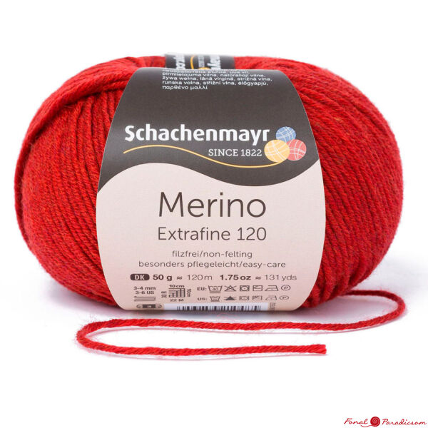Merino Extrafine 120 szenvedély vörös 000127