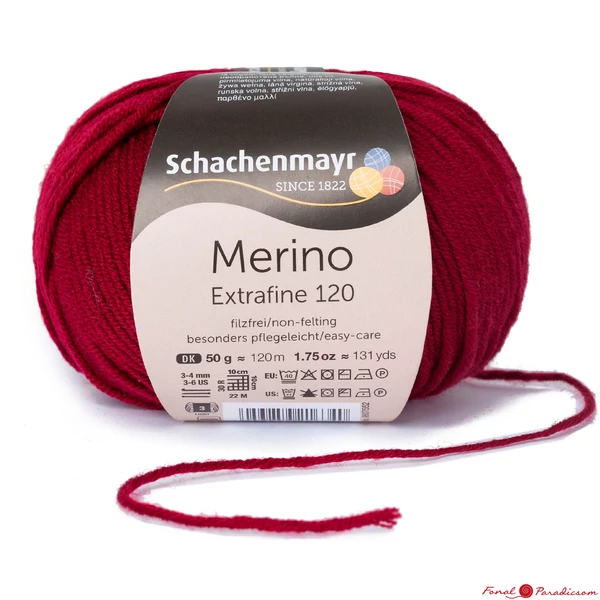 Merino Extrafine 120 tűzpiros 00142