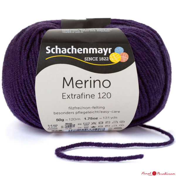 Merino Extrafine 120 sötét lila 00149