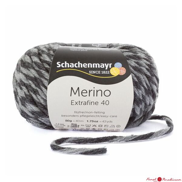 Merino Extrafine 40 szürke-fekete 00381