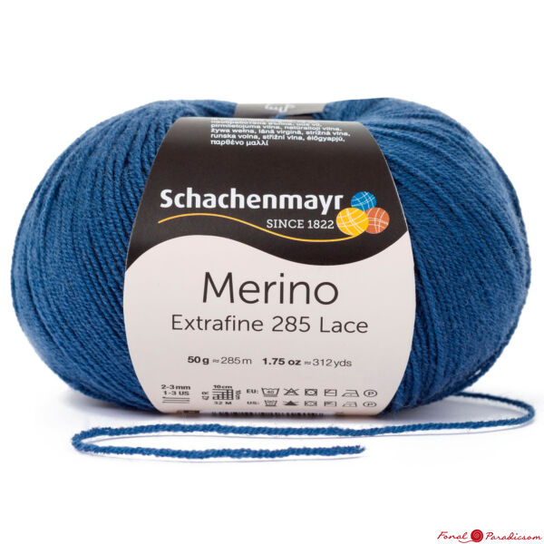 Merino Extrafine 285 Lace csipkefonal tengerész kék 00555