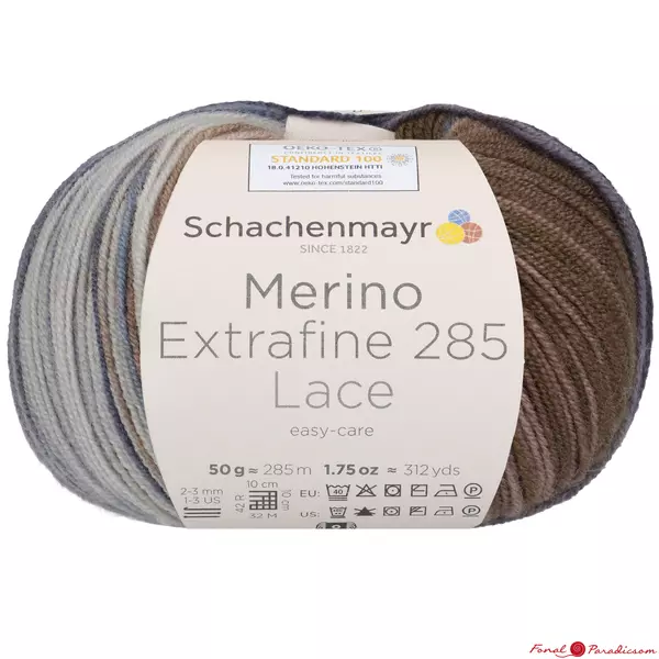 Merino Extrafine 285 Lace színátmenetes csipkefonal stone barna-szürke-natúr árnyalatok 00604
