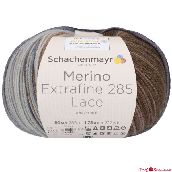 Merino Extrafine 285 Lace színátmenetes csipkefonal stone barna-szürke-natúr árnyalatok 00604