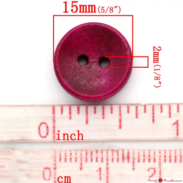 Rusztikus színes kis fa gombok 15 mm  több színben