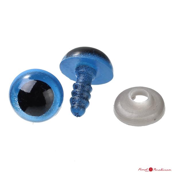 Biztonsági szem 14x9 mm kék fekete pupillával