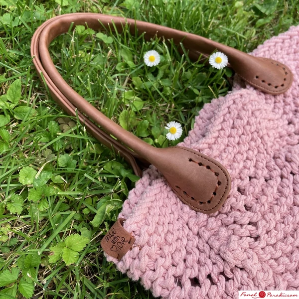 Kézműves bőr felvarrható táskafül