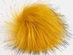 Pompom Faux Fur aranysárga- fekete cirmos 1153