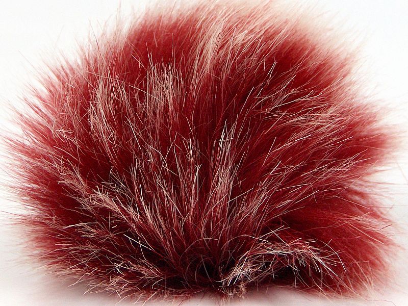 Pompom Faux Fur piros-fehér cirmos 01318