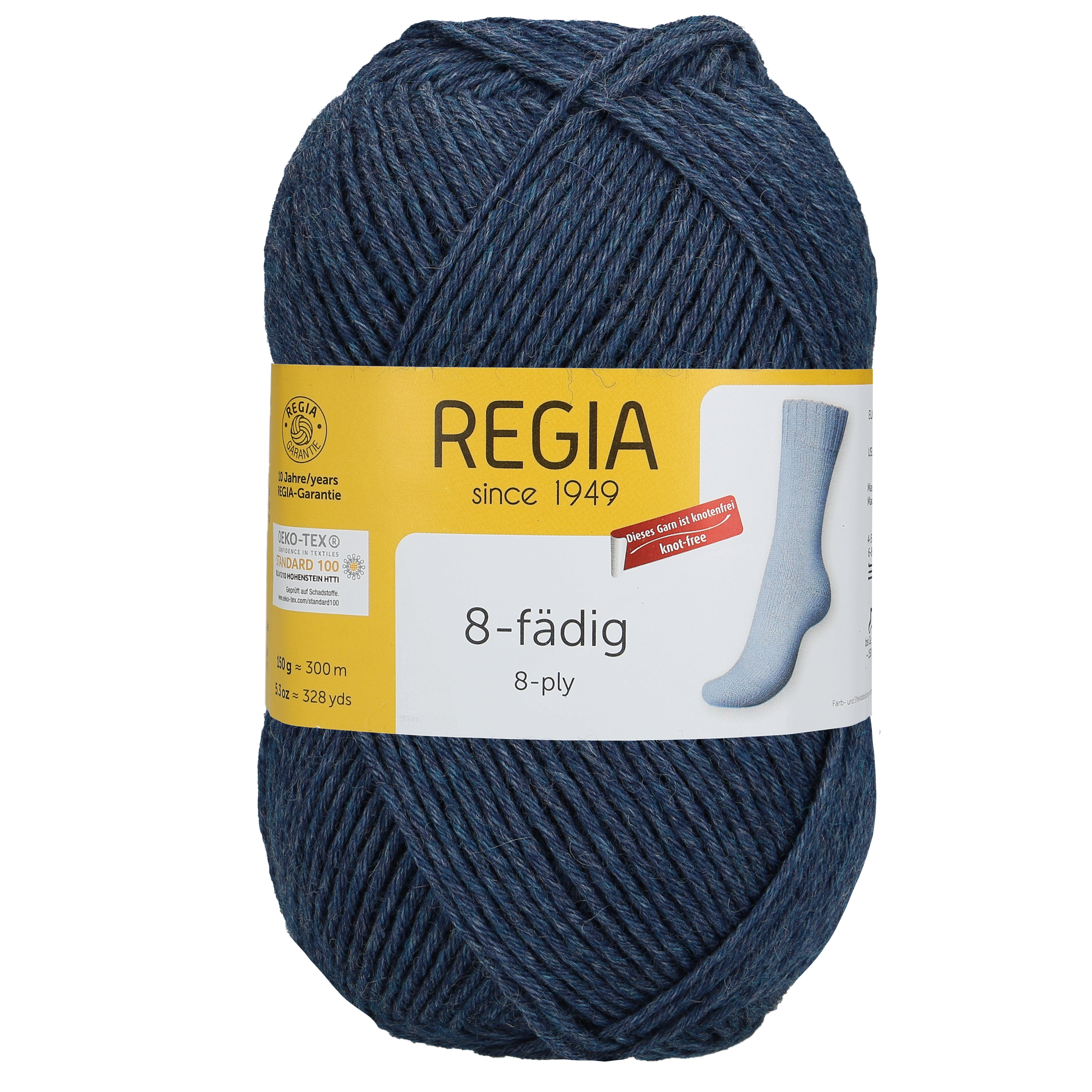 Regia 8- szálas  zoknifonal tengerészkék melírozott 150 g  00324